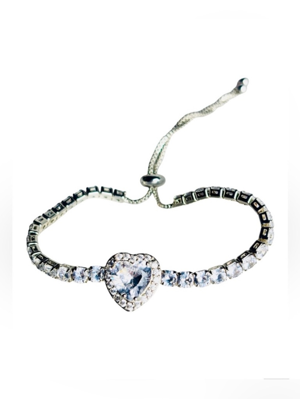 Crystal Heart Bolo Tennis Bracelet – Embellished with Swarovski® Crystals
